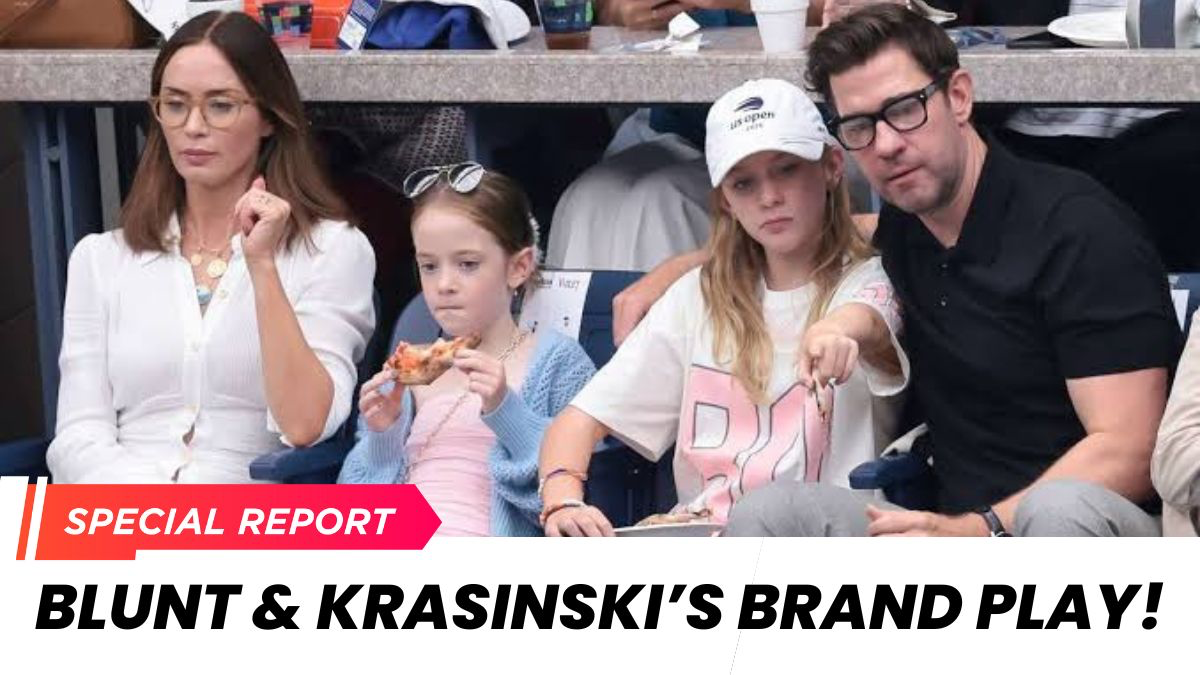 Emily Blunt, John Krasinski and Daughters at US Open